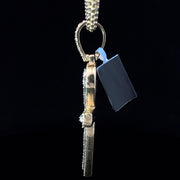 14k solid gold natural diamond Ankh pendant